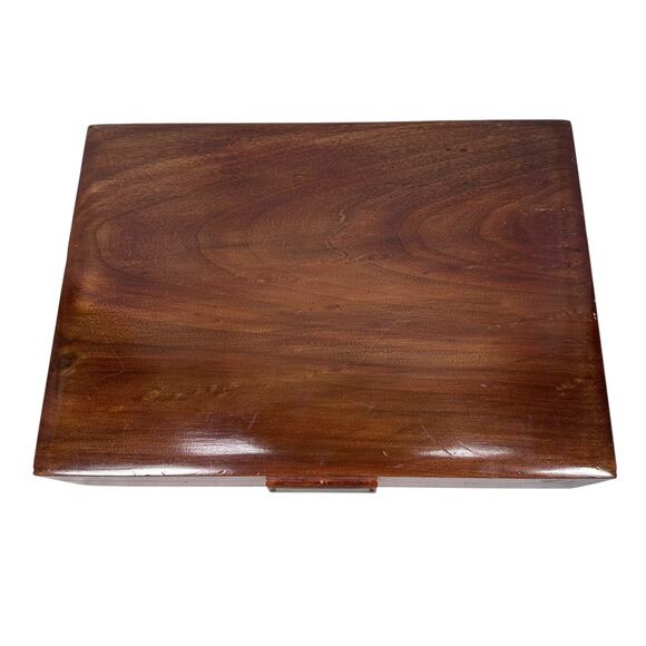 Vintage Naken’s Tarnish Proof Silverware Wooden Chest Flatware Storage Box Only - Picture 6 of 16